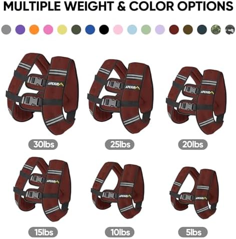 APEXUP Weighted Vest with 5lbs/10lbs/15lbs/20lbs/25lbs/30lbs Weights and Reflective Stripe, Weight Vest Men Women for Workout, Strength Training, Running