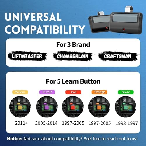 3 for Chamberlain LiftMaster Craftsman Garage Door Opener Remote 891LM 971LM Universal