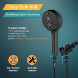 Cobbe Filtered Shower Head, High Pressure 9 Spray Mode Handheld Shower Head with Filter Built-in Power Wash with Hose and Water Softener for Hard Water Remove Chlorine, Matte Black