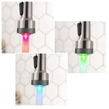 LED Light Kitchen Faucet with Pull Down Sprayer Sus304 Stainless Steel Industrial Single Handle Faucet for Farmhouse Camper Laundry Utility Rv Wet Bar Sinks Brushed Nickel 9003SN