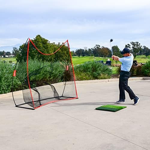 GoSports Golf Practice Hitting Net - Choose Between Huge 10 x7 ft or 7 x7 ft Nets -Personal Driving Range for Indoor or Outdoor Use - Designed by Golfers for Golfers