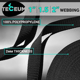 TECEUM 1" & 1.5" & 2" Webbing – 10 25 50 Yards – 40+ Colors – Heavy Duty 1 Inch 1.5 Inch 2 Inch Webbing for Climbing Outdoors Indoors Crafting DIY