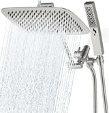 G-Promise All Metal 12 Inch Dual Shower Head with Handheld Combo, Rain Shower Head, Adjustable Extension Arm, Smooth 3-Way Diverter, 71 Inch Extra Long Hose - A Bathroom Upgrade(Brushed Nickel)