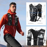 Running Vest for Women Men, Adjustable Chest Straps Running Hydration Vest Backpack with 500ml Soft Flask, Lightweight Breathable Reflective Running Vest for Trail Hiking