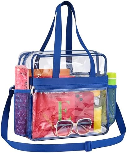 Paxiland Clear Bag for Stadium Events 12x6x12, Clear Tote Bag with Reinforced Strap, Transparent Bag for Sports Concert