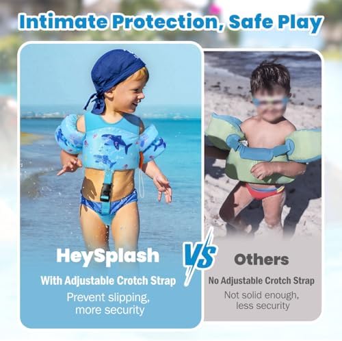 HeySplash Toddler Swim Vest, Toddler Floaties Fit 13-30 Lbs, Puddle Kids Jumper with Adjustable Strap, Pool Float Jacket Arm Floaties Baby Floatie Water Wing, Pool Sea Swimming Aid