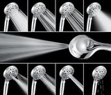 2-in-1 Shower Heads with Handheld Spray Combo: 10” Rainfall Shower Head & Hand Held Shower Head, 10 Spray Settings Detachable Shower Head with ON/OFF Switch and 15-Stage Filter