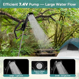 DR.PREPARE 4.5 Gallons Portable Shower for Camping, 17L Camping Shower with Pump, USB Rechargeable Battery, 2 Shower Heads, Large Water Flow, Portable Shower for Beach Hiking Outdoor, Pet Cleaning