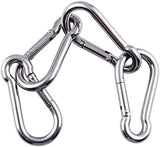 sprookber Stainless Steel Spring Snap Hook Carabiner - 304 Stainless Steel Clips, Set of 6