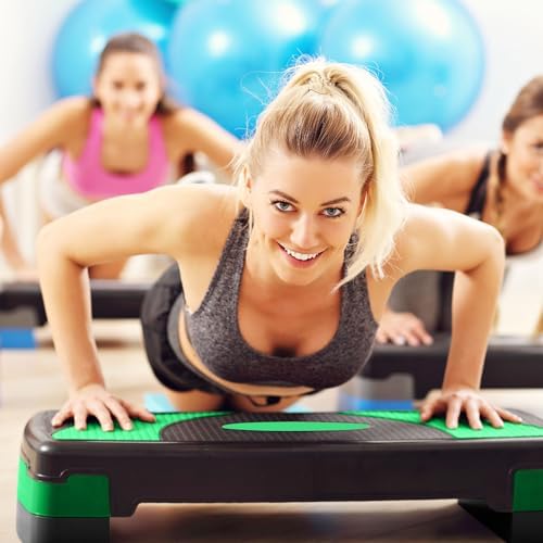 BalanceFrom Aerobic Exercise Step Platform, Home & Gym Workout Stepper, Green
