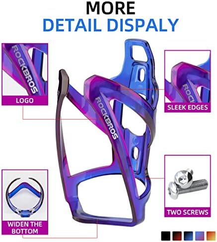 ROCKBROS Bike Water Bottle Holder Ultra-Light Bicycle Bottle Cages with Screws Tool, Universal Bike Cup Holder for Road MTB Mountain Bikes Cycling Accessories（2 Pack）