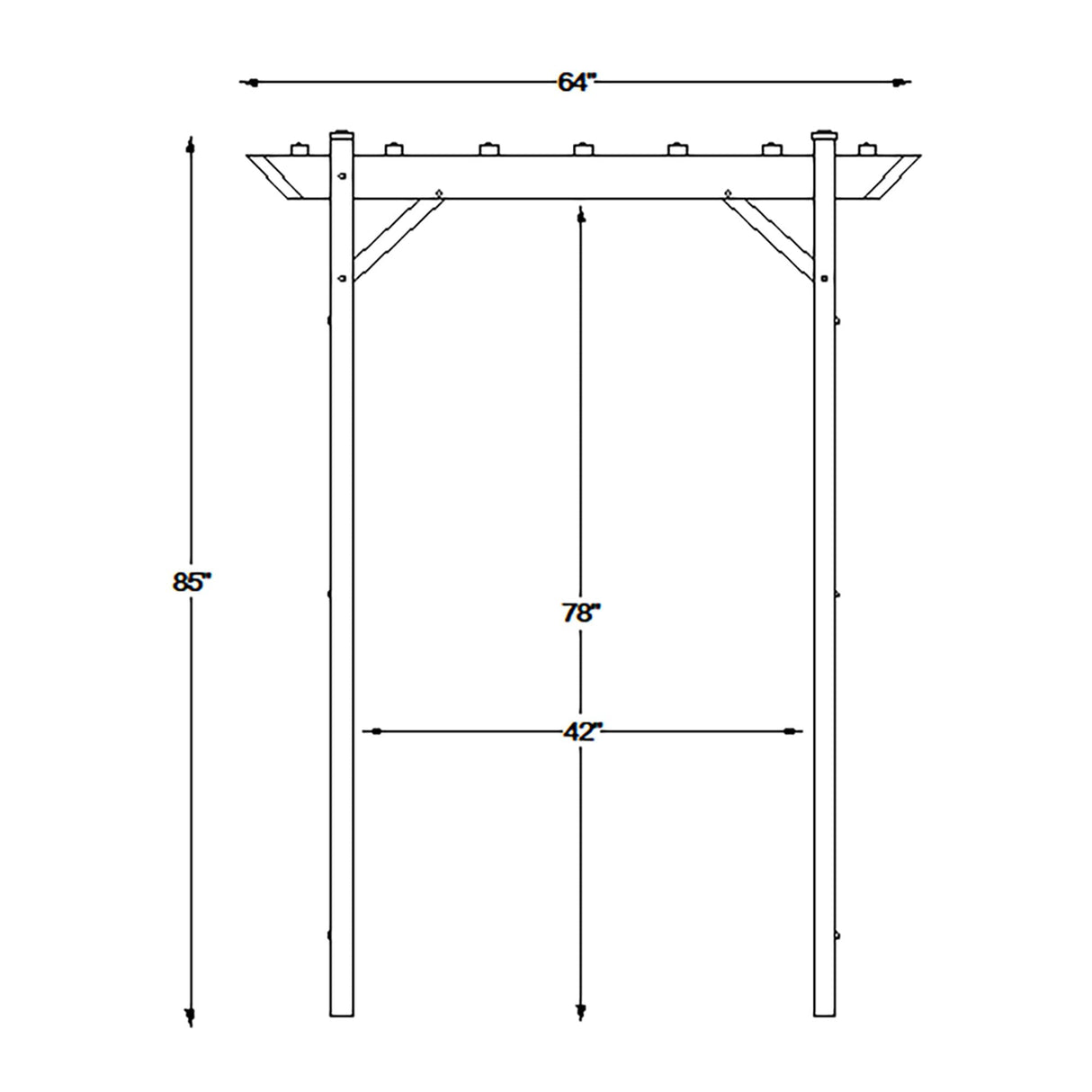 Dura-Trel Providence Arbor, Vinyl Garden Archway for Outdoors, 64" x 85", White - Backyard Decorative Arch and Backdrop with Lattice Design and Trellis Sides for Climbing Plants, Vines and Flowers