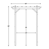 Dura-Trel Providence Arbor, Vinyl Garden Archway for Outdoors, 64" x 85", White - Backyard Decorative Arch and Backdrop with Lattice Design and Trellis Sides for Climbing Plants, Vines and Flowers