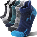 6 Pairs Merino Wool Ankle Hiking Running Socks Compression Support Thick Athletic Low Cut Socks for Women Men