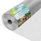 Hardware Cloth 1/2 inch 16in x 25ft 19 Gauge, Hot-dip Galvanized After Welding Chicken Wire Mesh Roll Garden Plant Welded Metal Wire Fencing Roll, Rabbit Cages Snake Fence