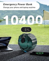 DUKUSEEK Portable Ceiling Fans with Remote Control, Power Bank, USB Battery Operated Camping Fan with Hanging Hook for Canopy Tents, Emergency Survival