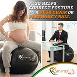 SmarterLife Exercise Ball Yoga Ball for Fitness, Balance, Stability, or Pregnancy, Gym Ball for Core Workout, Physical Therapy, Yoga Ball Chair for Office, Anti-Slip Anti-Burst