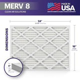 BNX TruFilter 18x24x1 Air Filter MERV 8 (6-Pack) - MADE IN USA – Dust & Pet Defense Electrostatic Pleated Air Conditioner HVAC AC Furnace Filters for Dust, Pet, Mold, Pollen MPR 600 – 700 & FPR 5
