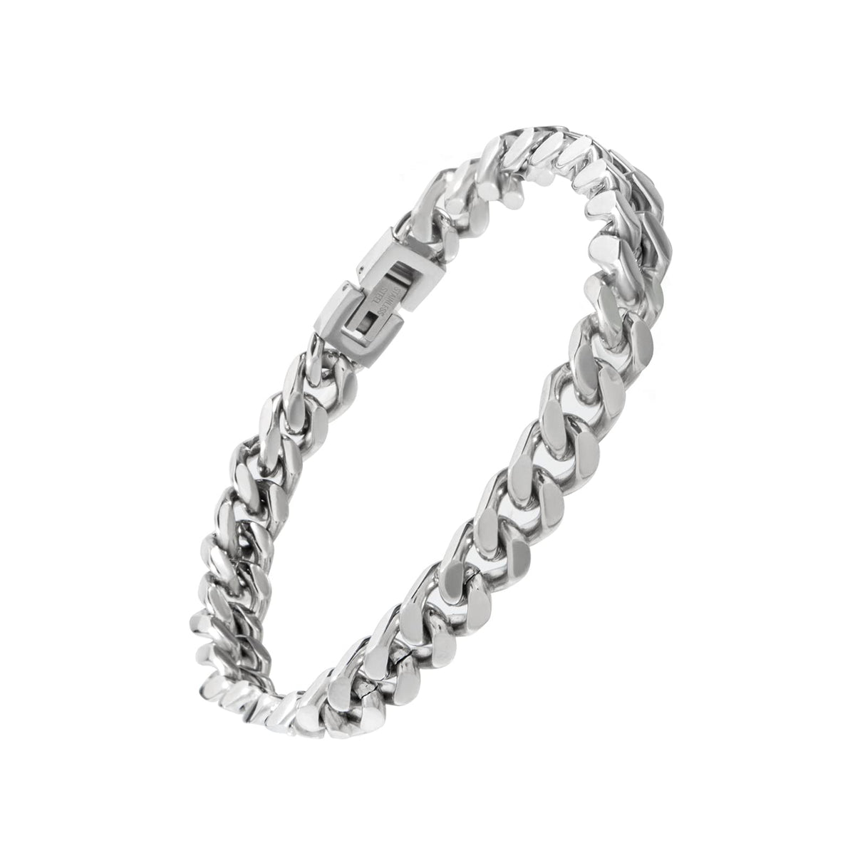 Tuewut Stainless Steel 8mm Cuban Link Bracelet for Men/Women/Boy,Silver/18K Gold Plated 6/6.5/7/8/9 inch Fashion HIP HOP Jewelry Bracelet for Gifts (Silver, 6 Inches)