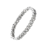 Tuewut Stainless Steel 8mm Cuban Link Bracelet for Men/Women/Boy,Silver/18K Gold Plated 6/6.5/7/8/9 inch Fashion HIP HOP Jewelry Bracelet for Gifts (Silver, 6 Inches)