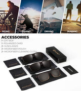 KALIYADI Polarized Sunglasses for Men, Lightweight Sun Glasses with UV Protection for Driving Fishing Golf