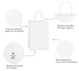 BagDream Gift Bags with Handles 5.25x3x8 Inch Small White 100 Pack Bulk
