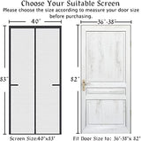Upgraded Magnetic Screen Door Thicker 250g/㎡ Reinforced Mesh,36 Longer Magnets,Door Screen Magnetic Closure for Single Door,Retractable Mosquito Net for Door,Fit Doors to 38x82 Inch,Black