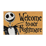 Gertmenian Nightmare Before Christmas Coir Doormat - 2x3 Welcome Mat (2-Pack), Ideal for High Traffic Areas in Front Door, Garage, Entryway - Welcome Nightmare/Jack & Sally, 80005