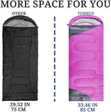 tuphen- Sleeping Bags for Adults Kids Boys Girls Backpacking Hiking Camping Microfiber Liner, Cold Warm Weather 4 Seasons Indoor Outdoor Use, Lightweight & Waterproof