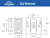 HOMOTEK 1 Pack Privacy Sliding Door Lock with Pull - Replace Old Or Damaged Pocket Door Locks Hardware Quickly and Easily, 2-3/4”x2-1/2”, for 1-3/8” Thickness Door,Brushed Brass