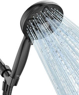JDO Shower Head with Handheld, High Pressure Handheld 6 Settings, Detachable Shower Head Set with Stainless Steel Hose and Shower Bracket (Matte Black)