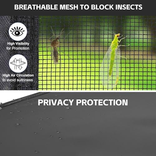 Canopy Universal Mosquito Netting Tent, Converts 10'x10' Canopy Gazebo into Camping Inner Tent, Screen House Camping Cube with Full PE Floors for Patio, Outdoor, Garden and Backyard.(Black)