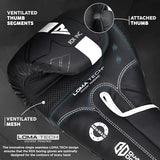 RDX Boxing Gloves, Pro Training Sparring, Maya Hide Leather, Muay Thai MMA Kickboxing, Men Women Adult, Heavy Punching Bag Focus Mitts Pads Workout, Ventilated Palm, Multi Layered, 8 10 12 14 16 18 Oz