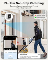 5MP 2K Window Camera,2.4GHz & WiFi Indoor Cameras for Home Security with Mounting Sticker Al Color Night Vision,Person & Motion Detection, (White)