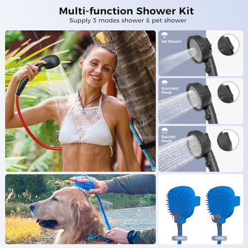 CAMPLUX Nano 3 Max, Portable Propane Water Heater & Shower Pump, Rechargeable Portable Shower System, Instant Hot Water for Camping, Hiking, Glamping & Vacationing