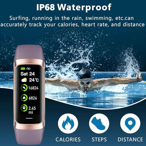 Fitness Tracker with 24/7 Heart Rate Sleep Blood Oxygen Monitor,IP68 Waterproof Smart Watch,1.10''AMOLED Touch Color Screen,Step Counter Health Activity Trackers for Women Men