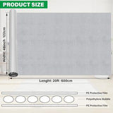 winemana Window Insulation Roll, 48IN x 20FT Reflective Heat Shield Bubble Film, Double-Sided Aluminum Foil Insulation, Weatherproof Garage Door Cover for Windows, RV, Basement, Winter & Summer