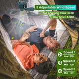 DUKUSEEK Portable Ceiling Fans with Remote Control, Power Bank, USB Battery Operated Camping Fan with Hanging Hook for Canopy Tents, Emergency Survival