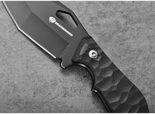 Survival Knife SEAL-FULL BLACK 9" EDC Fixed Blade Tactical Horizontal Carry Knife for Men with Kydex Sheath, 5mm Thick Stainless Steel, G10 Anti-Slip Handle, Ideal for Gifting, Full Black
