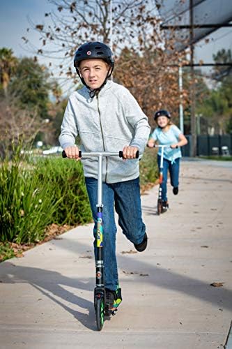 Razor A5 Lux Kick Scooter for Kids Ages 8+ - 8" Urethane Wheels, Anodized Finish Featuring Bold Colors and Graphics, for Riders up to 220 lbs