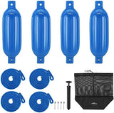 Affordura Boat Fender 4 Pack Boat Bumpers Fenders with 4 Ropes, Boat Bumpers for Pontoon Boat Fenders Inflatable