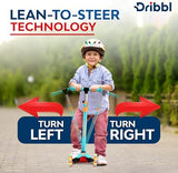 3-Wheel Kids Scooter - Lean-to-Steer Technology, Adjustable Height Handlebar, Wide Deck, Scooter for Boys & Girls Ages 3+, Child Safety Approved, Support Riders Up To 165 lbs, Light Blue/Orange