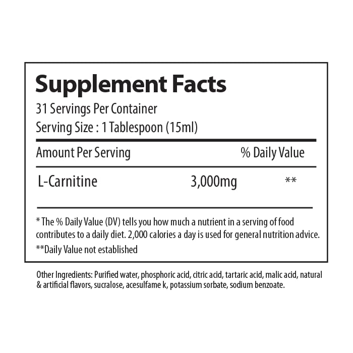 Alpha Supps - L-Carnitine 3000 mg Liquid | Stimulant-Free Amino Acid | 31 Servings (Cherry Lime Slush)