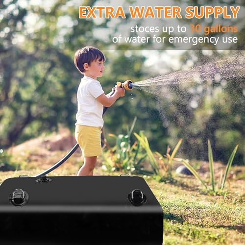 Water Tank, Water Storage Bladder, Portable Water Tank, Water Bladder Tank, Large Water Storage, Water Storage Containers for Camping, Garden, Emergency Water Storage Black