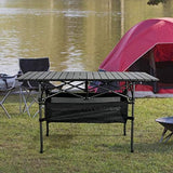 Lightweight Aluminum Folding Camping Table (47” x 21.65” x 26.7”), Portable Roll-Up Design for Outdoor, Camping, Beach, BBQ, Patio, and Picnic, Durable & Waterproof with Carrying Bag