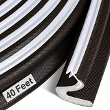 40 Feet Door Weather Stripping, Kerf Weather Stripping for Doors with Groove, Kerf Door Seal for Large Gap and Easy Installation(40, Brown)