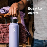 Hydro Flask Wide Mouth vacuum insulated stainless steel water bottle with leakproof closeable lid for cold water drinks, sports, travel, car and school