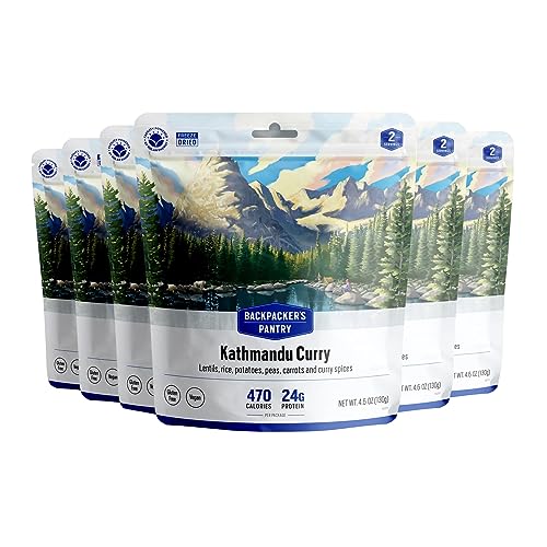 Backpacker's Pantry Kathmandu Curry - Freeze Dried Backpacking & Camping Food - Emergency Food - 24 Grams of Protein, Vegan, Gluten-Free - 6 Count
