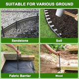 AAGUT 16 Inch Rebar Stakes Heavy Duty 16 Pack 3/8’’ Diameter Landscape Timber Spikes, Straight Stakes with Chisel Point End, Ground Anchors for Camping Tent, Garden Plant Support, Concrete, Black