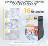 TOURIT Backpack Cooler Insulated Leak Proof 30 Can, 2 Thick Insulated Compartments Thermal Bag, Waterproof Lightweight Beach Travel Camping